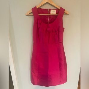 Kate Spade Blaine Magenta Pink Silk Bow Mini Dress Women's Size 0